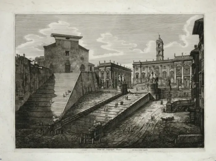 Framed Print : Veduta del Campidoglio Romano Framed Print : Veduta del Campidoglio Romano