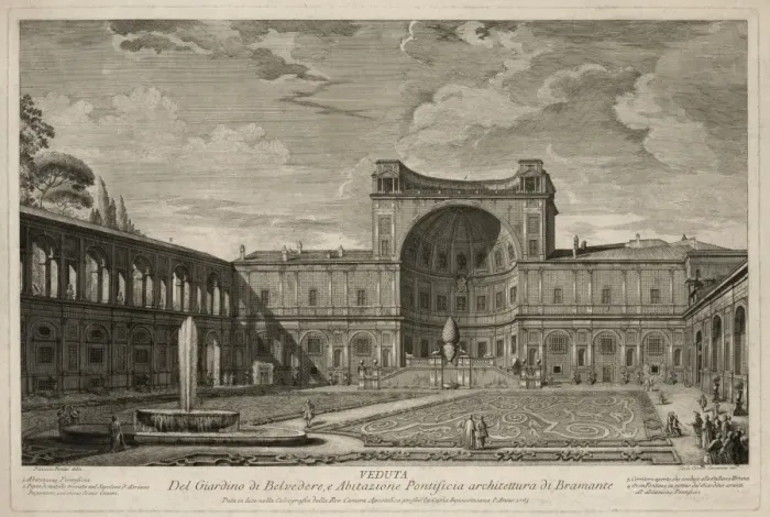 Framed Print : Veduta del Giardino di Belvedere, e Abitazione Pontificia ar Framed Print : Veduta del Giardino di Belvedere, e Abitazione Pontificia ar