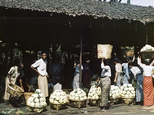 Vegetable bazaar - Rangoon