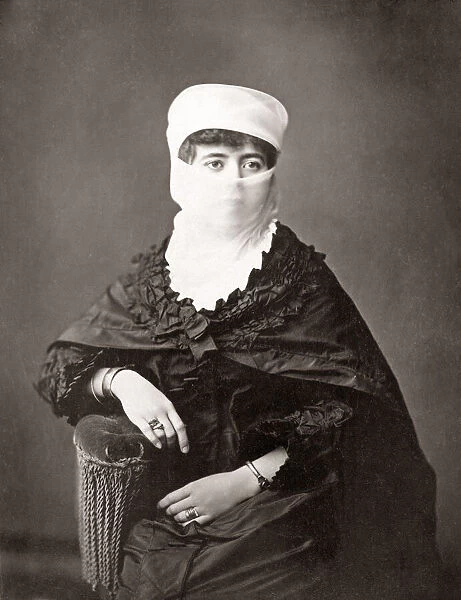 Veiled Turkish woman, c. 1880 s