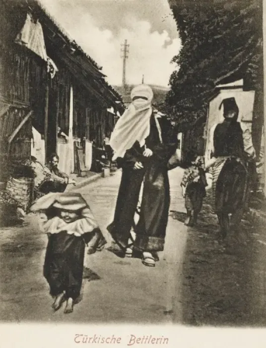 Framed Print : Veiled Turkish Woman and child - Sarajevo Framed Print : Veiled Turkish Woman and child - Sarajevo