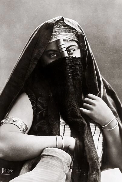 Veiled woman, Cairo, Egypt, circa 1910