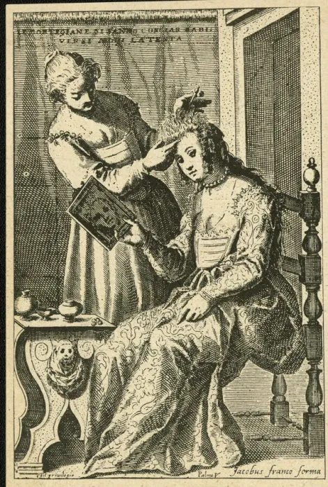 Framed Print : Venetian hairdresser at work Framed Print : Venetian hairdresser at work