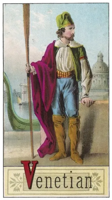 Framed Print : Venetian man with gondola Framed Print : Venetian man with gondola