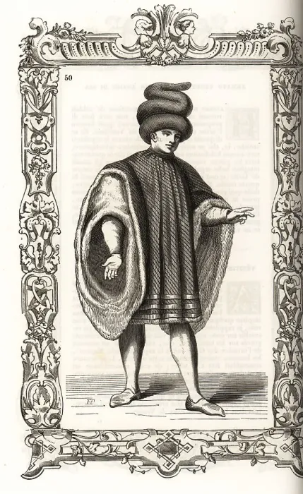 Framed Print : Venetian man wearing a dogalina cloak Framed Print : Venetian man wearing a dogalina cloak