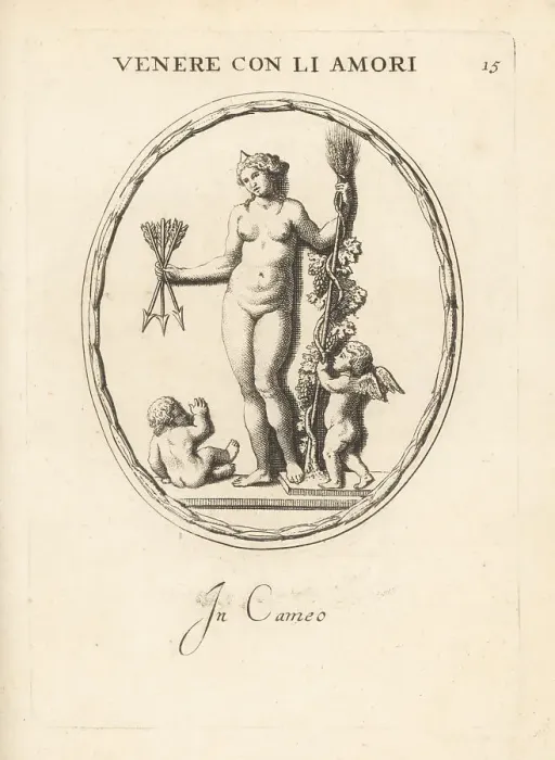 Framed Print : Venus and Cupids with darts, wheat and grapes Framed Print : Venus and Cupids with darts, wheat and grapes