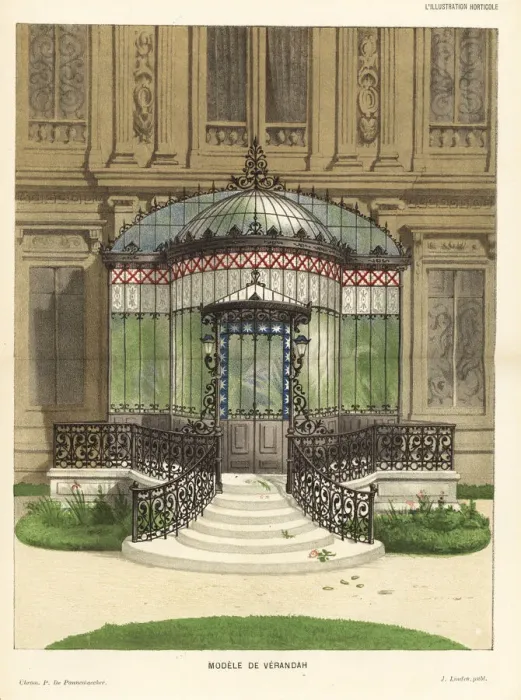 Framed Print : Verandah with stairs and wrought-iron work Framed Print : Verandah with stairs and wrought-iron work