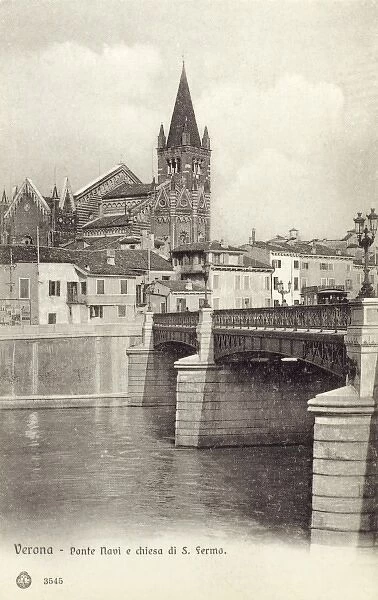 Verona - Ponte Navi and Church of S. Fermo Maggiore
