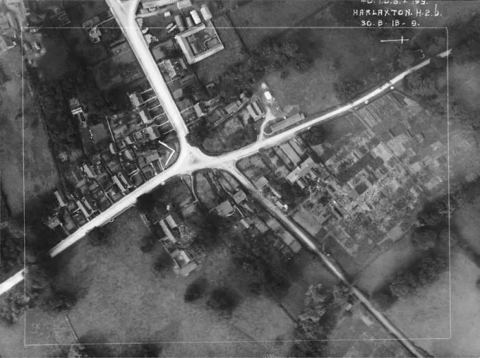 Framed Print : Vertical Aerial Image of Denton Cross Roads 4H2B Harlaxt? Framed Print : Vertical Aerial Image of Denton Cross Roads 4H2B Harlaxt?