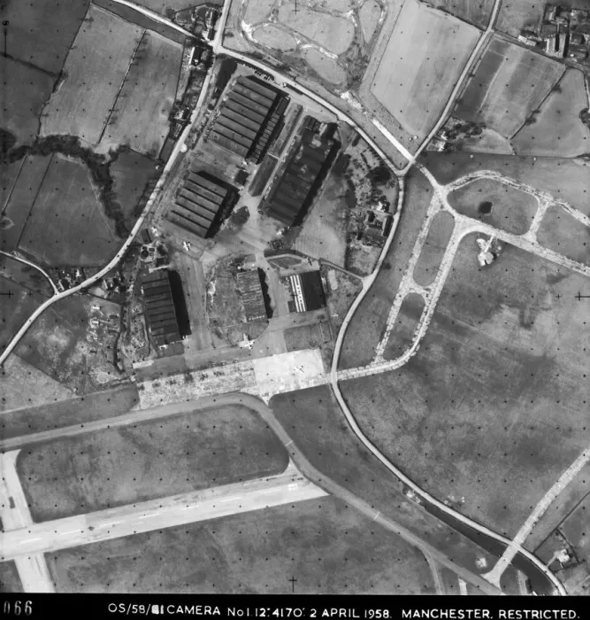 Framed Print : Vertical Aerial Photograph of a Manchester Airport Runwa? Framed Print : Vertical Aerial Photograph of a Manchester Airport Runwa?