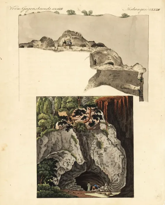 Framed Print : Vertical section of the cave at Gailenreuth, Germany