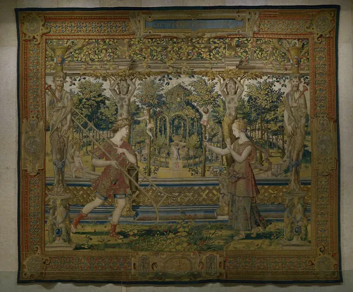 Framed Print : Vertumnus and Pomona. Tapestry Framed Print : Vertumnus and Pomona. Tapestry
