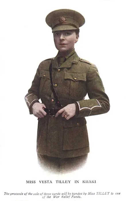 Framed Print : Vesta Tilley in khaki Framed Print : Vesta Tilley in khaki
