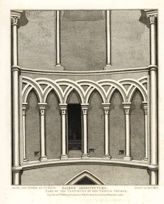 Framed Print : Part of the Vestibule of the Temple Church, built 1185 Framed Print : Part of the Vestibule of the Temple Church, built 1185