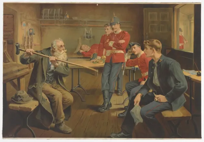 Framed Print : The Veteran - Chromolithograph Framed Print : The Veteran - Chromolithograph
