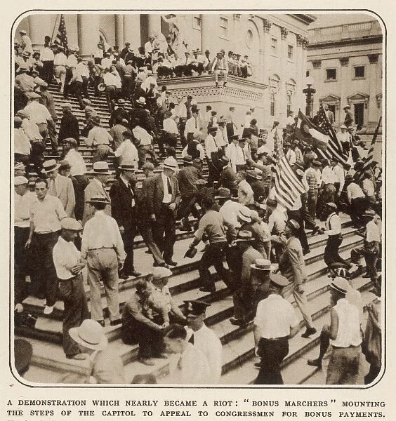 Veterans Riot at Washington:on the Steps of Congress