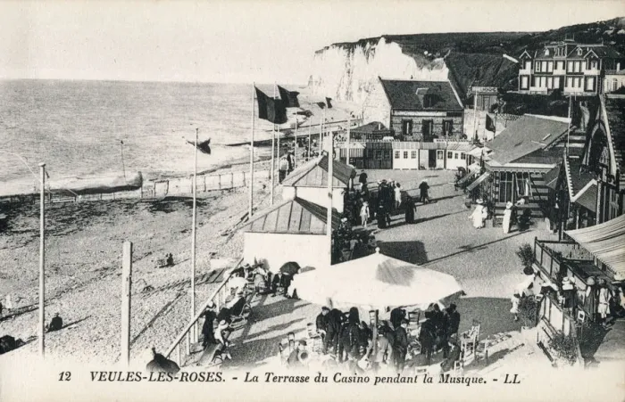 Framed Print : Veules-les-Roses - Seafront Casino Terrace Framed Print : Veules-les-Roses - Seafront Casino Terrace