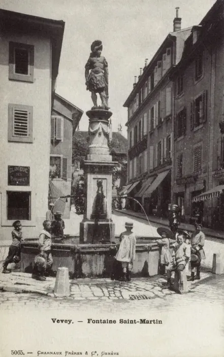 Framed Print : Vevey, Switzerland - Fountain Saint-Martin Framed Print : Vevey, Switzerland - Fountain Saint-Martin