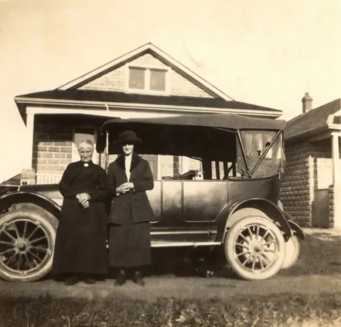 Framed Print : Vicar, wife and car Framed Print : Vicar, wife and car