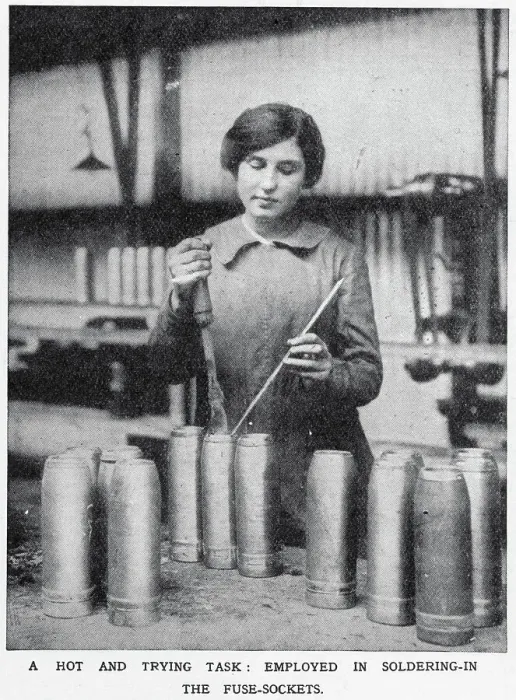 Framed Print : Vickers Munition Factory - Soldering Fuse Sockets 1915 Framed Print : Vickers Munition Factory - Soldering Fuse Sockets 1915