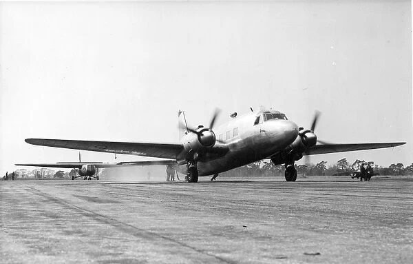 Vickers Valetta about to tow an Airspeed Horsa into the air