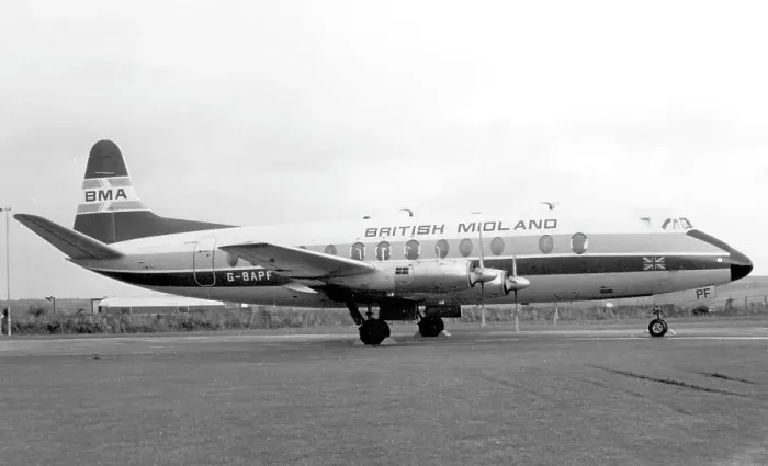 Framed Print : Vickers Viscount 814 G-BAPF Framed Print : Vickers Viscount 814 G-BAPF