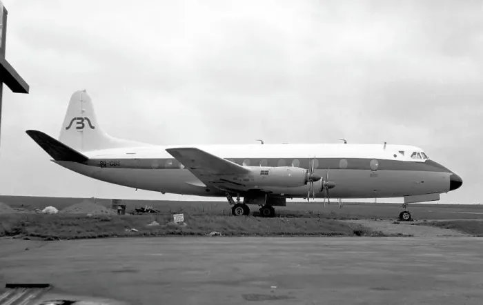 Framed Print : Vickers Viscount 9Q-CBS Framed Print : Vickers Viscount 9Q-CBS