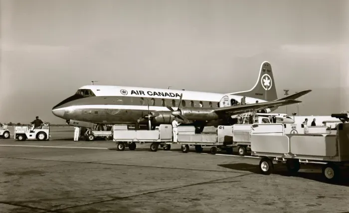 Framed Print : Vickers Viscount V724 CF-TGV Air Canada Malton 1965 Framed Print : Vickers Viscount V724 CF-TGV Air Canada Malton 1965
