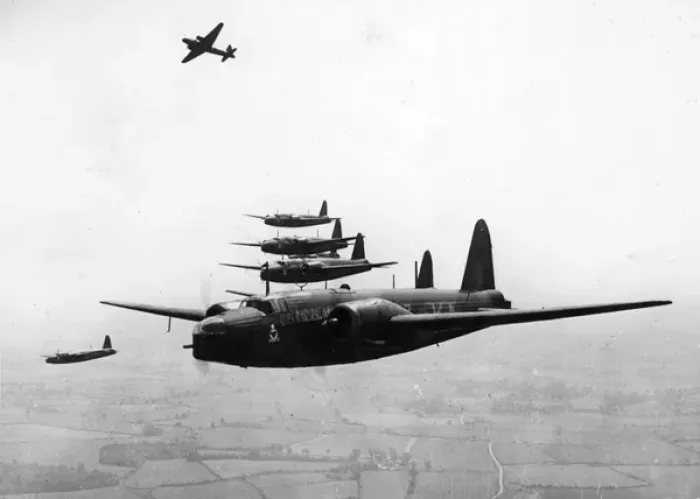 Framed Print : Vickers Wellington I bombers in formation Framed Print : Vickers Wellington I bombers in formation