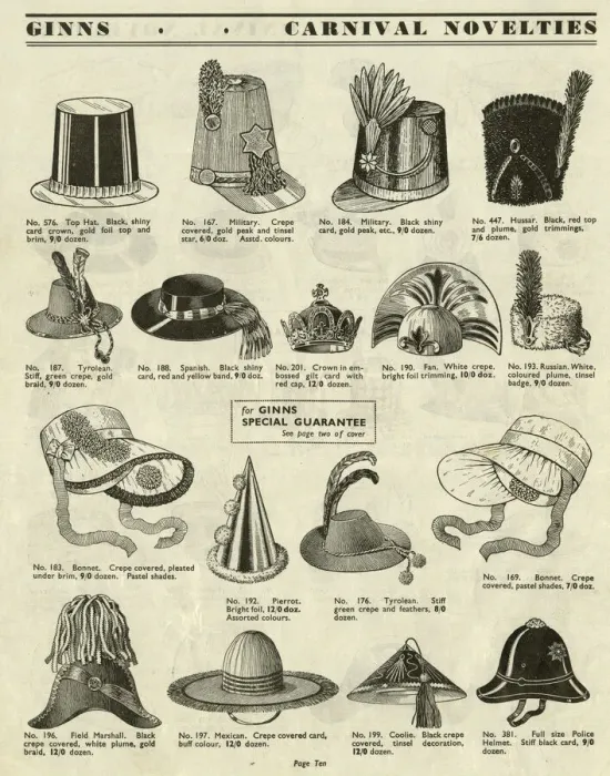 Framed Print : Victor G Ginn catalogue, Novelty Party Hats Framed Print : Victor G Ginn catalogue, Novelty Party Hats