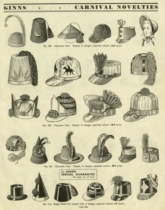 Framed Print : Victor G Ginn catalogue, Novelty Party Hats Framed Print : Victor G Ginn catalogue, Novelty Party Hats