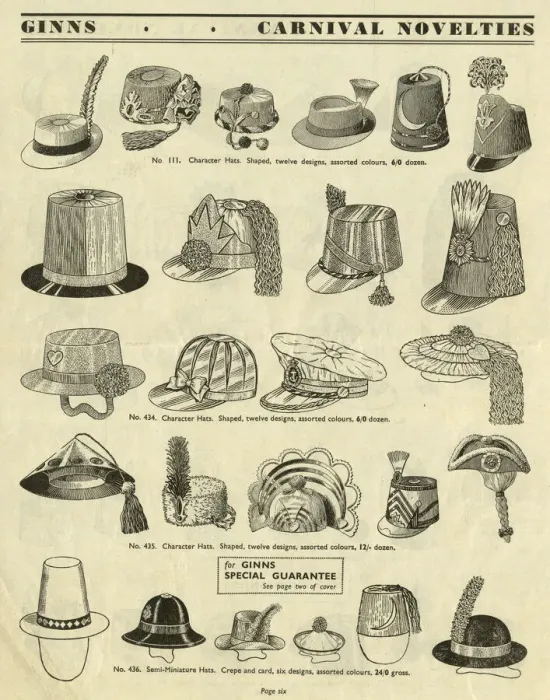 Framed Print : Victor G Ginn catalogue, Novelty Party Hats Framed Print : Victor G Ginn catalogue, Novelty Party Hats