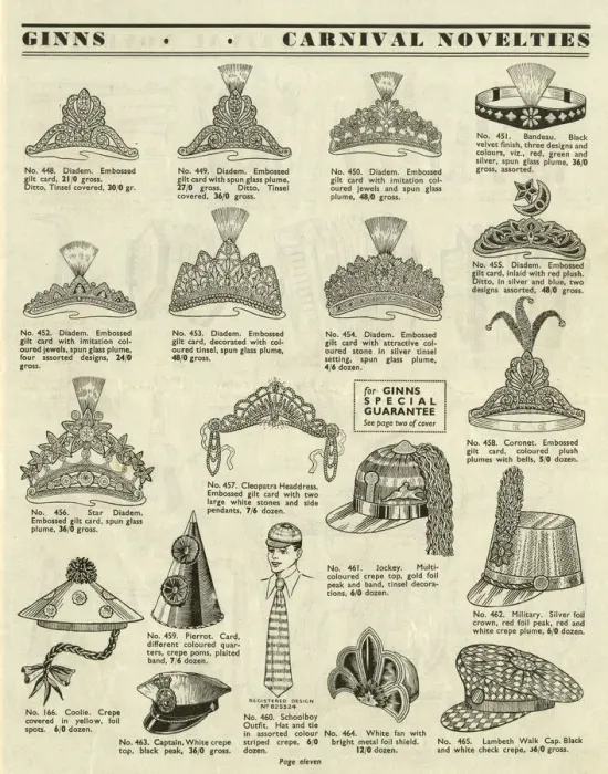 Framed Print : Victor G Ginn catalogue, Novelty Party Hats and Diadems Framed Print : Victor G Ginn catalogue, Novelty Party Hats and Diadems