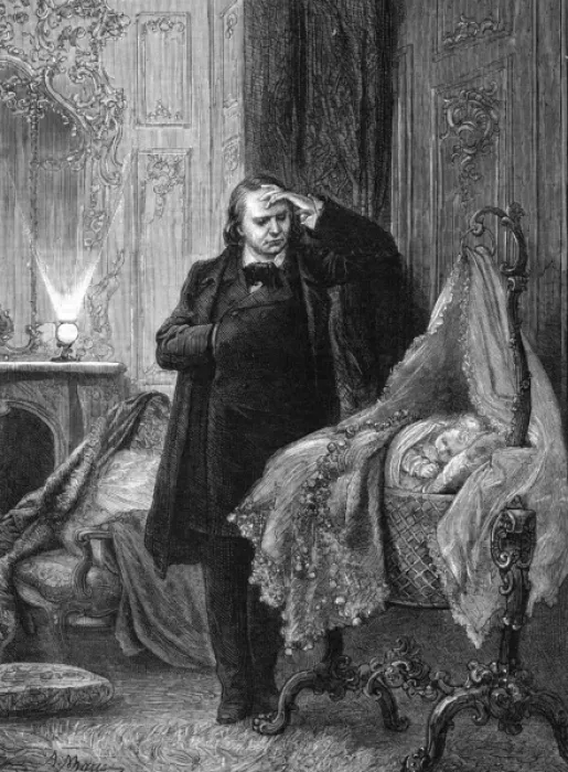 Framed Print : Victor Hugo and Child Framed Print : Victor Hugo and Child