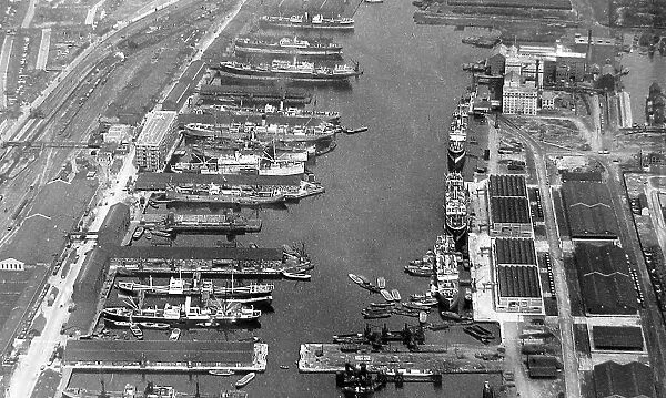 Victoria Docks, London from the air in the 1920s