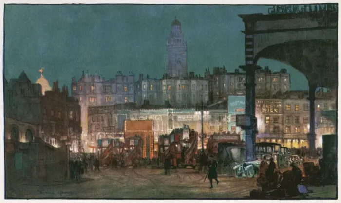 Framed Print : Victoria Station, London, by night 1926 Framed Print : Victoria Station, London, by night 1926