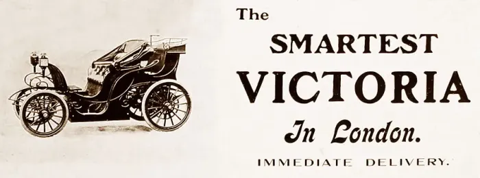 Framed Print : Victoria veteran car advertisement, early 1900s Framed Print : Victoria veteran car advertisement, early 1900s