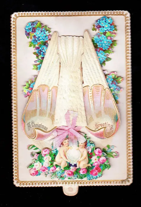Framed Print : Victorian 1890s Card Greetings Cherub Cherubs Framed Print : Victorian 1890s Card Greetings Cherub Cherubs