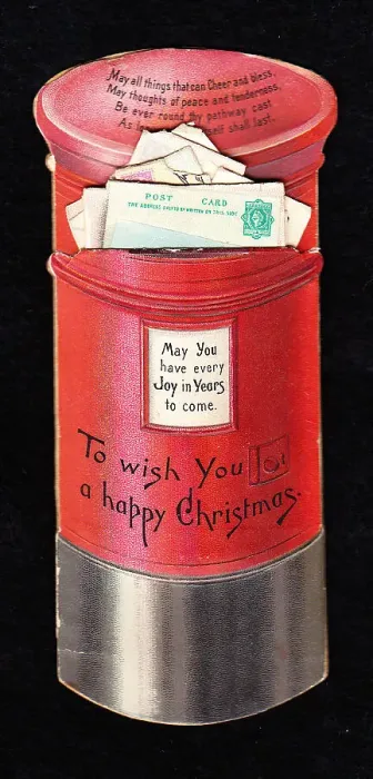 Framed Print : Victorian 1890s Greetings Card Red Pillar Box Framed Print : Victorian 1890s Greetings Card Red Pillar Box