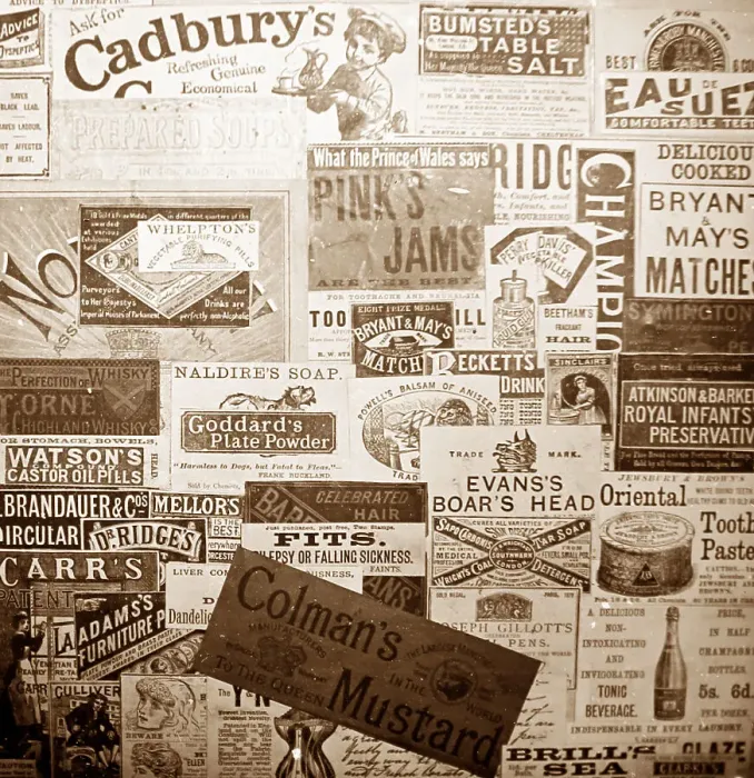 Framed Print : Victorian advertising hoarding Framed Print : Victorian advertising hoarding