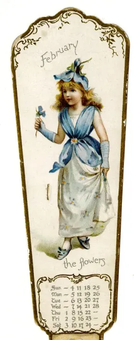 Framed Print : Victorian Calendar, February, Flower Girl Framed Print : Victorian Calendar, February, Flower Girl