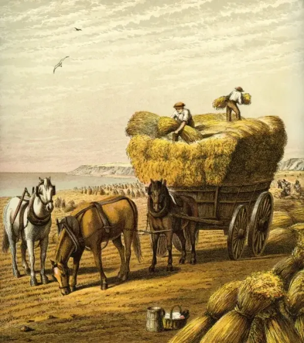 Framed Print : Victorian Farmyard (The harvest) Framed Print : Victorian Farmyard (The harvest)