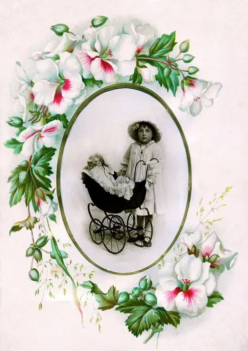 Framed Print : Victorian floral greetings card design, A6 size, No. 2 Framed Print : Victorian floral greetings card design, A6 size, No. 2