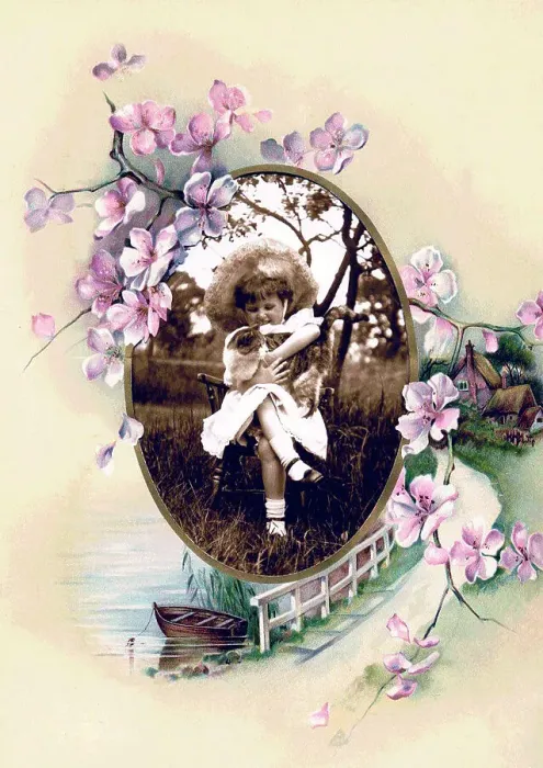 Framed Print : Victorian floral greetings card design, A6 size, No. 7 Framed Print : Victorian floral greetings card design, A6 size, No. 7