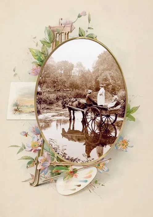 Framed Print : Victorian floral greetings card design, A6 size, No. 23 Framed Print : Victorian floral greetings card design, A6 size, No. 23