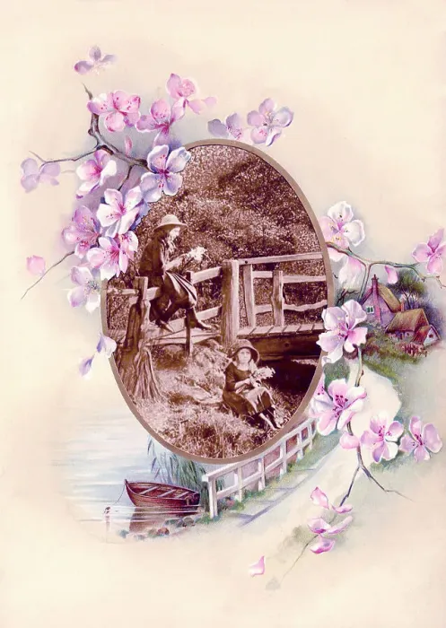 Framed Print : Victorian floral greetings card design, A6 size, No. 31 Framed Print : Victorian floral greetings card design, A6 size, No. 31