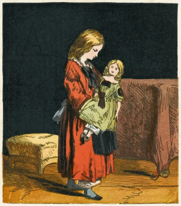 Framed Print : Victorian Girl / Doll 1867 Framed Print : Victorian Girl / Doll 1867