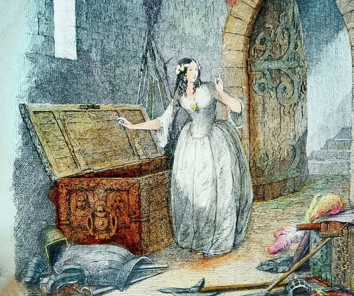 Framed Print : Victorian illustration from the story The Mistletoe Bough Framed Print : Victorian illustration from the story The Mistletoe Bough
