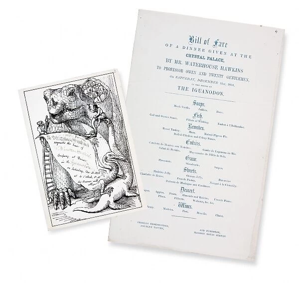 Victorian invitation and menu for dinner at Crystal Palace (
