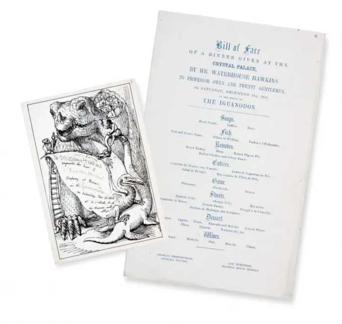 Framed Print : Victorian invitation and menu for dinner at Crystal Palace ( Framed Print : Victorian invitation and menu for dinner at Crystal Palace (
